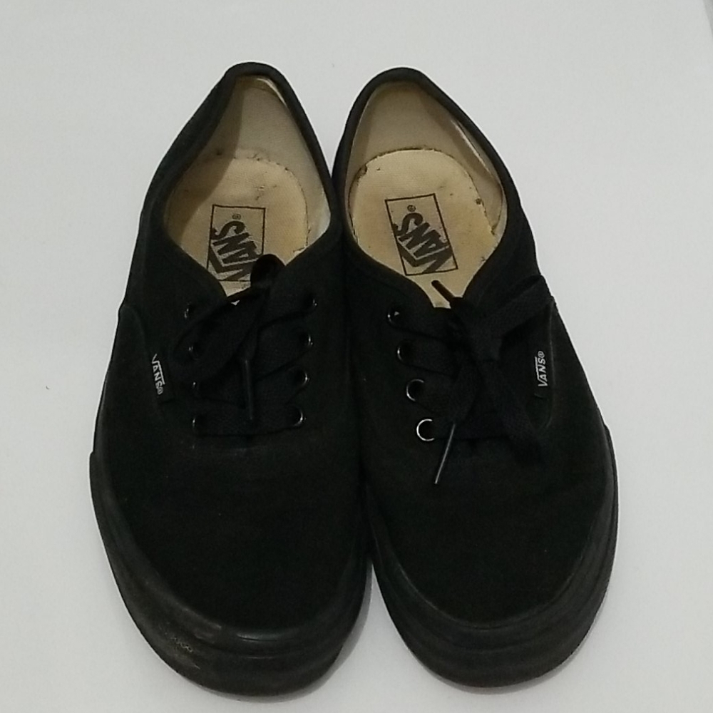 Vans Black Lace Up Kids Sneakers